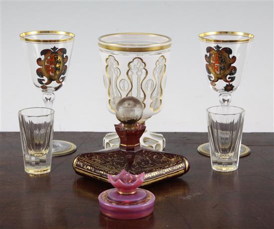 A group of Bohemian glass, (7)